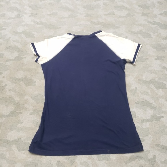 Denver Broncos Top Womens Large Blue NFL Team Apparel Short Sleeve Football - Picture 7 of 11